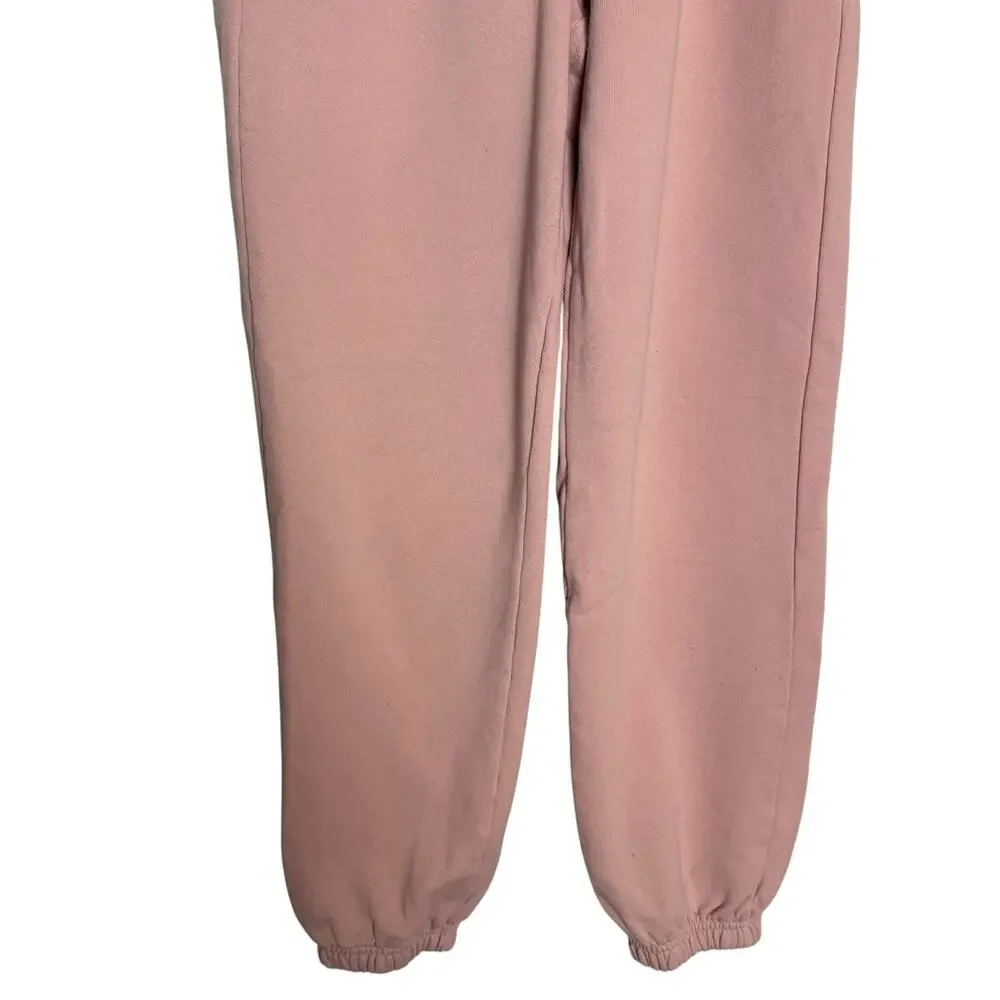 Alo Yoga Accolade Vintage Pink 2 Piece Sweatpants Crew Sweatshirt Set S